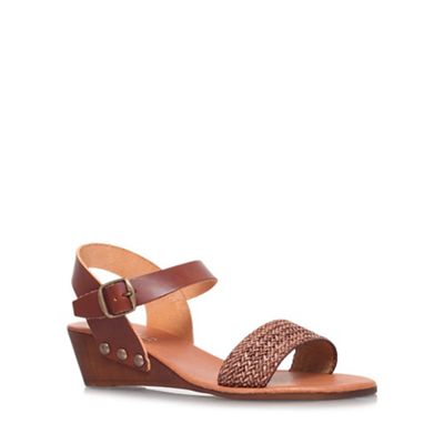 Carvela Comfort Tan 'Saskia' low wedge heel sandal